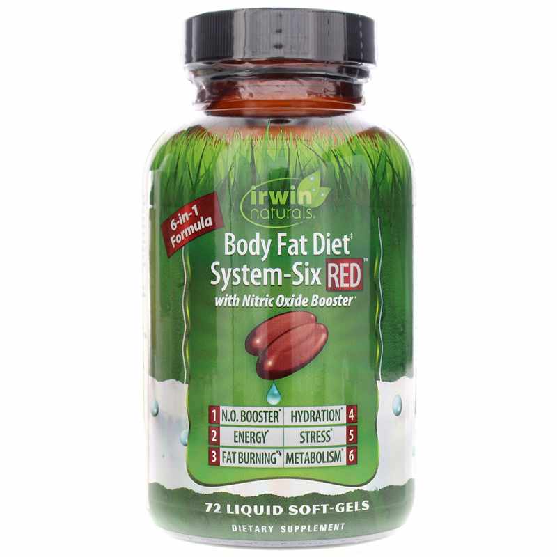 Irwin Naturals Body Fat Diet System-Six RED 72 Liquid Softgels