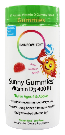 Rainbow Light - Sunny Gummies Vitamin D3 Tangy Orange 400 IU - 60 Gummies