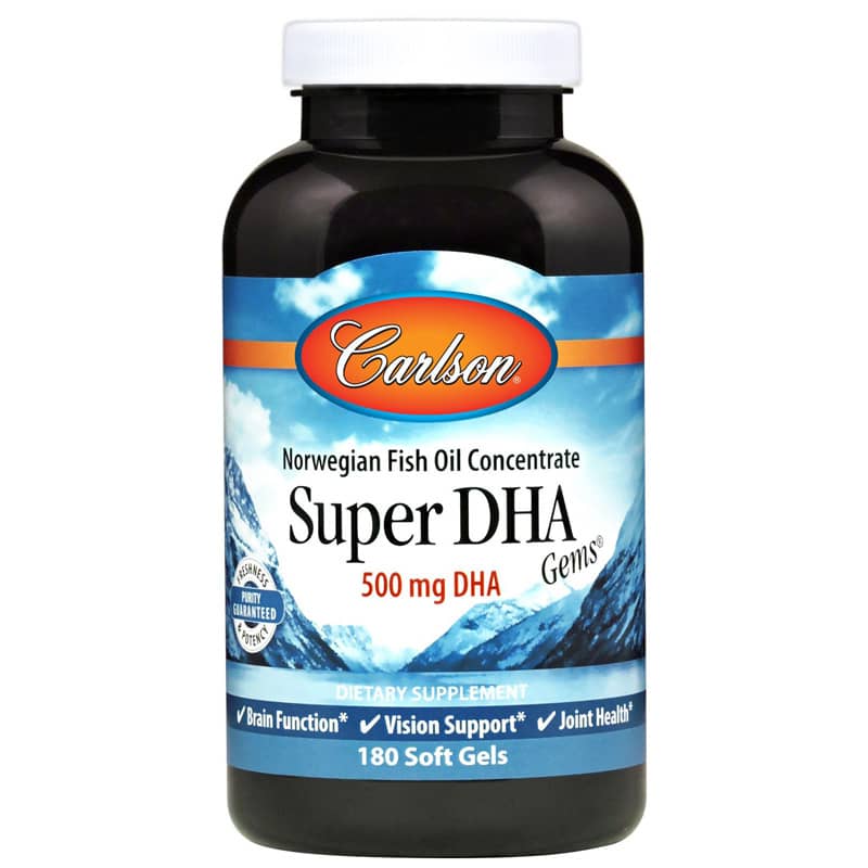 Carlson Labs Super DHA Gems 500 Mg 180 Softgels