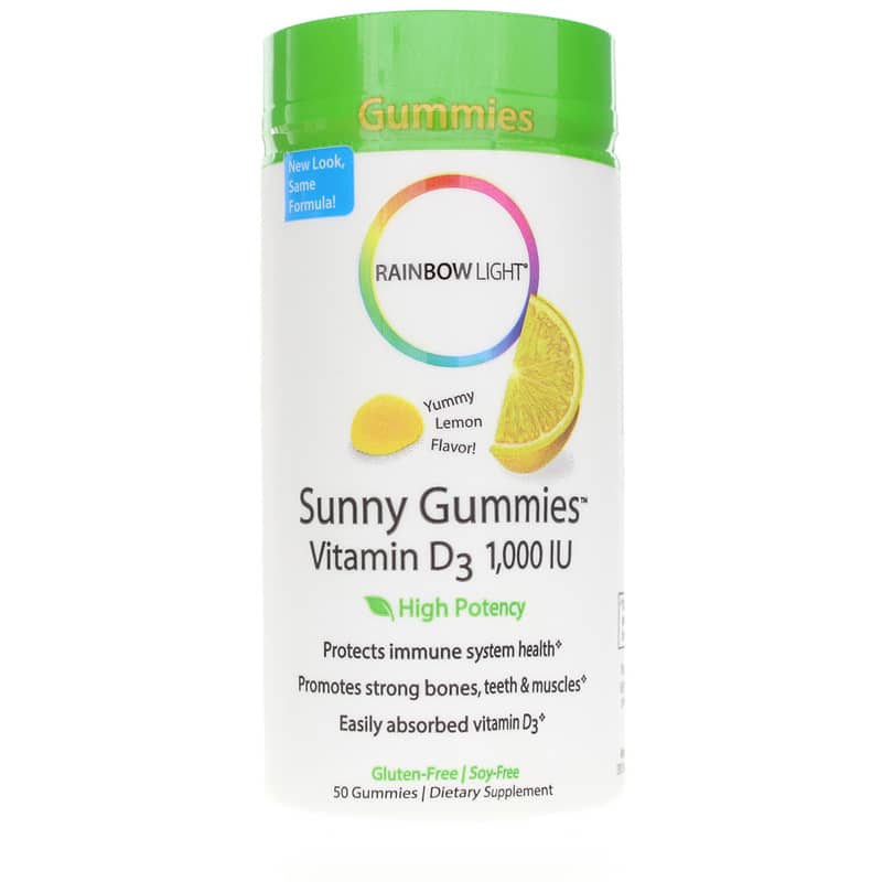 Rainbow Light Sunny Gummies Vitamin D3 1000 IU, 50 Gummies