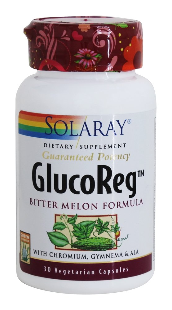 Solaray - Guaranteed Potency GlucoReg Bitter Melon Formula 500 mg. - 30 Capsules