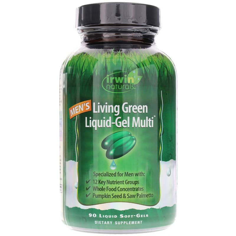Irwin Naturals Men's Living Green Liquid-Gel Multi 90 Liquid Softgels