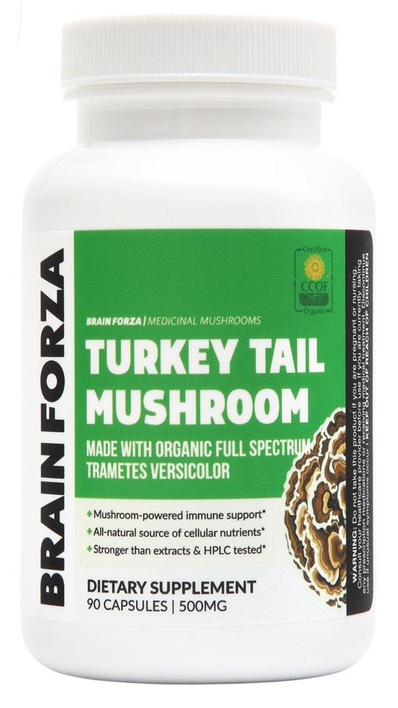 Brain Forza - Organic Turkey Tail Mushroom 1500 mg. - 90 Capsules