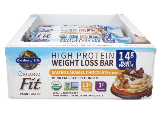 Garden of Life - Organic Fit High Protein Weight Loss Bars Sea Salt Caramel - 12 Bars