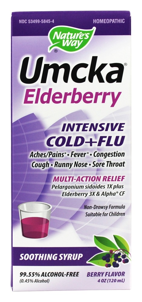 Nature's Way - Umcka Elderberry Intensive Cold and Flu Soothing Syrup - 4 oz.