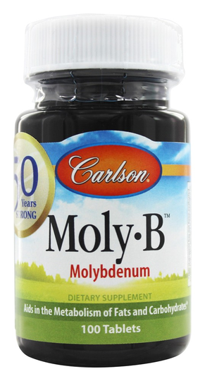 Carlson Labs - Moly-B Molybdenum 500 mcg. - 100 Tablets