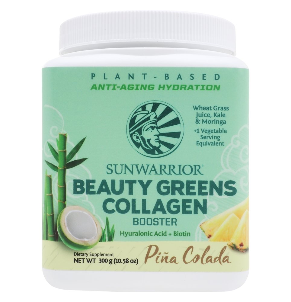 Sunwarrior - Beauty Greens Collagen Booster Powder Pina Colada - 300 Grams