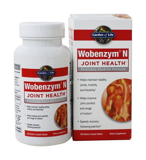 Garden of Life - Wobenzym N Joint Health - 100 Enteric-Coated Tablets Formerly distributed by Mucos