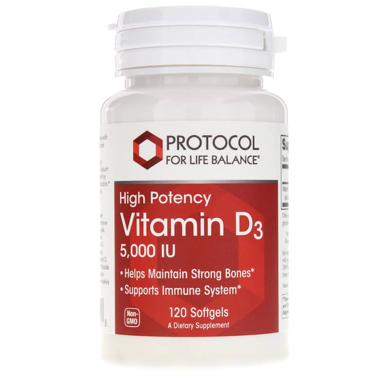 Protocol For Life Balance Vitamin D3 5,000 IU 120 Softgels