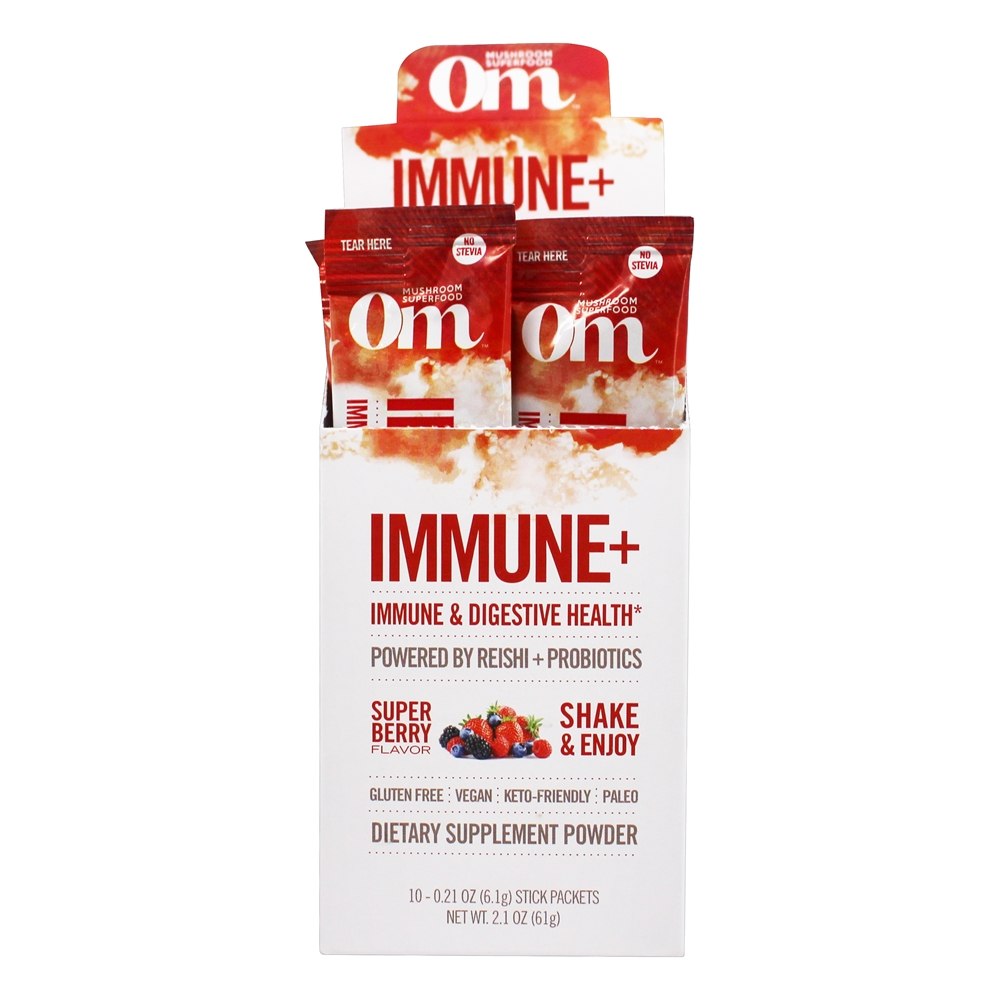 Om - Immune Mushroom Superfood Drink Mix Super Berry - 10 Stick Pack(s)