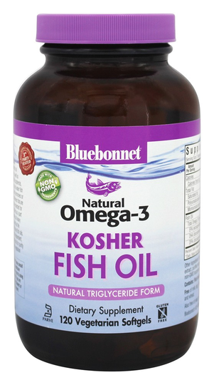 Bluebonnet Nutrition - Natural Omega-3 Kosher Fish Oil - 120 Vegetarian Softgels