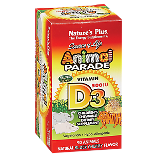 Animal Parade Vitamin D for Kid's - 500 IU - Black Cherry (90 Chewable Tablets)