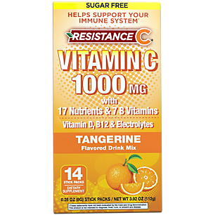 Vitamin C Stick Pack Resistance Drink Mix - Tangerine (14 Single Serving Packets)