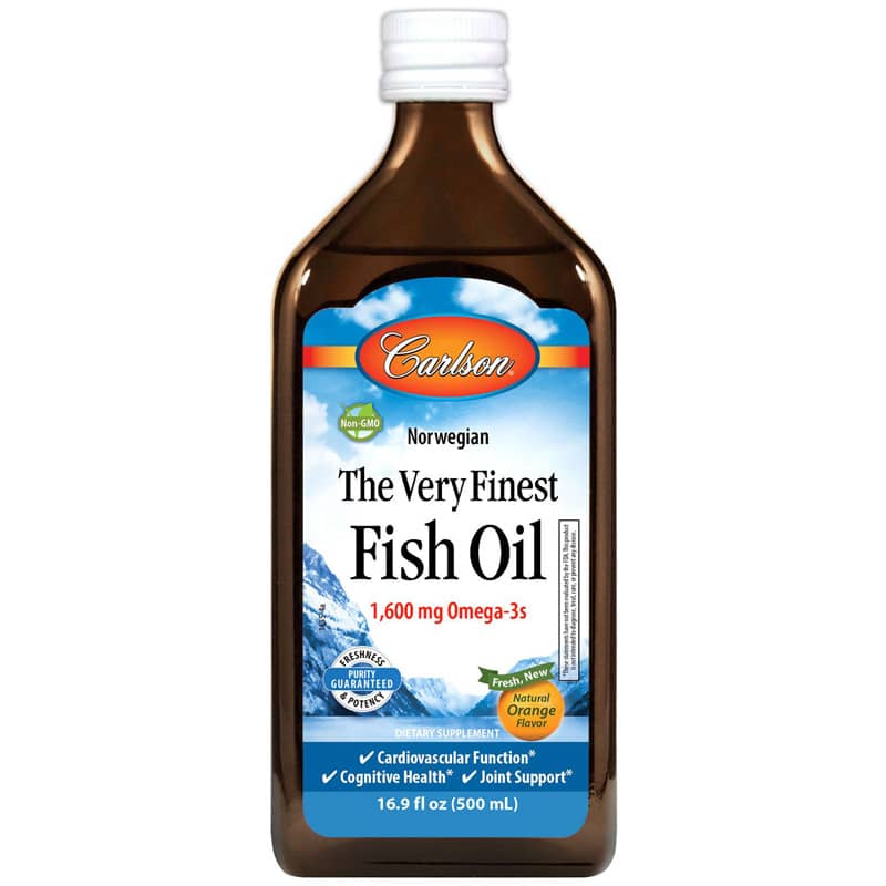 Carlson Labs The Very Finest Fish Oil Liquid 1600 Mg Omega-3s Orange 16.9 Oz