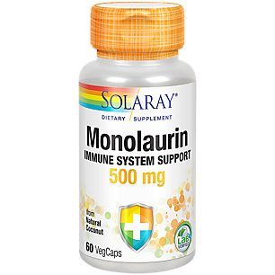 Monolaurin - Natural Coconut Source with Vitamin C - Immune System Support - 500 MG (60 Vegetarian Capsules)