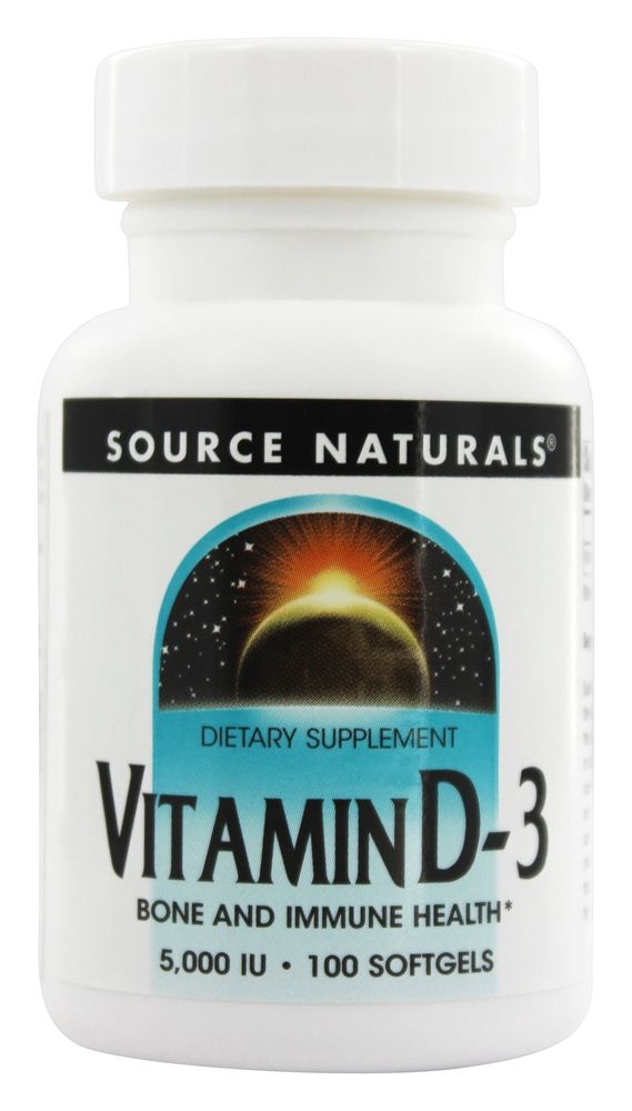 Source Naturals - Vitamin D3 5000 IU - 100 Softgels