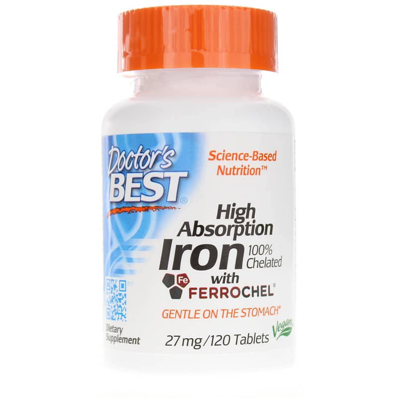 Doctors Best High Absorption Iron 27 Mg 120 Tablets