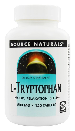 Source Naturals - L-Tryptophan Mood Relaxation Sleep 500 mg. - 120 Tablets