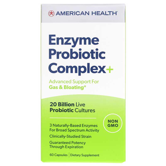 American Health Enzyme Probiotic Complex+ 20 Billion CFU 60 Capsules