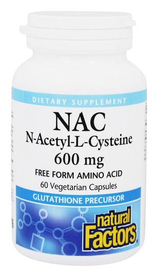 Natural Factors - NAC N-Acetyl-L-Cysteine 600 mg. - 60 Vegetarian Capsules