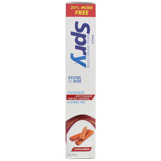 Xlear Spry Xylitol Toothpaste Fluoride Free Cinnamon 5 Oz