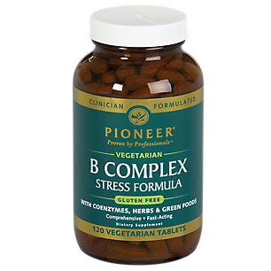B Complex with CoEnzymes, Herbs & Green Foods - Stress Formula (120 Vegetarian Tablets)