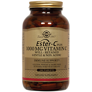 Ester C Plus Vitamin C - Gentle & Non-Acidic - 1,000 MG (180 Tablets)