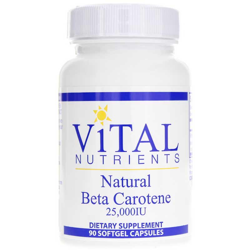 Vital Nutrients Natural Beta Carotene 25,000 IU 90 Softgels