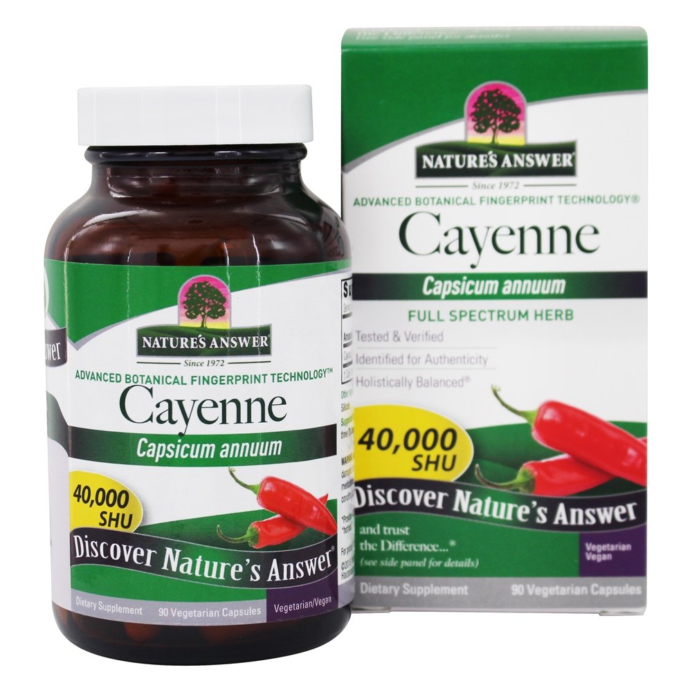 Nature's Answer - Cayenne Pepper Fruit Single Herb Supplement - 90 Vegetarian Capsules