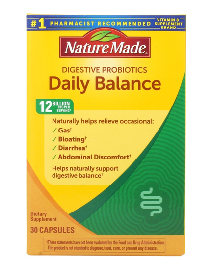 Nature Made - Digestive Probiotics Daily Balance 12 Billion CFU - 30 Capsules