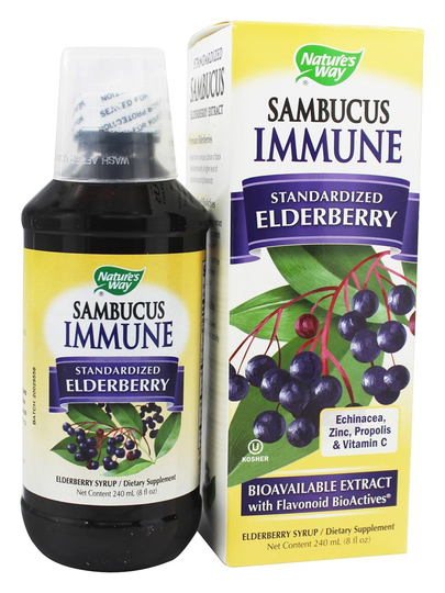 Nature's Way - Sambucus Immune System Bio-Certified Elderberry Echinacea Zinc Propolis & Vitamin C Syrup - 8 fl. oz.