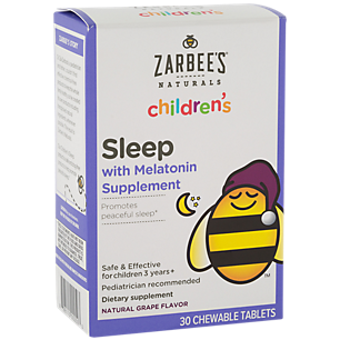 Children's Sleep with Melatonin - Promotes Peaceful Sleep - Ages 3+ - Natural Grape (30 Chewable Tablets)