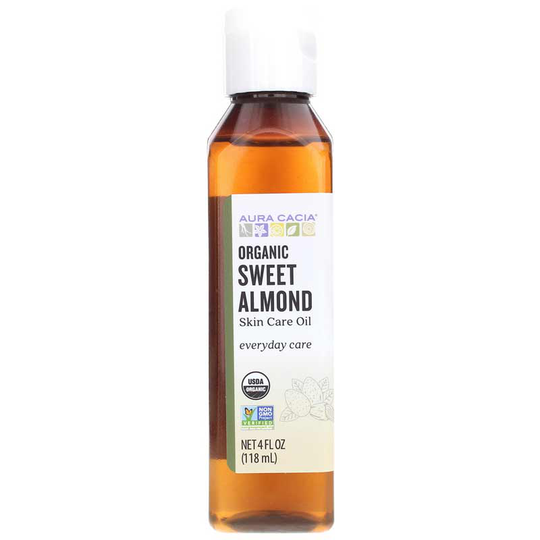 Aura Cacia Sweet Almond Organic Skin Care Oil 4 Oz