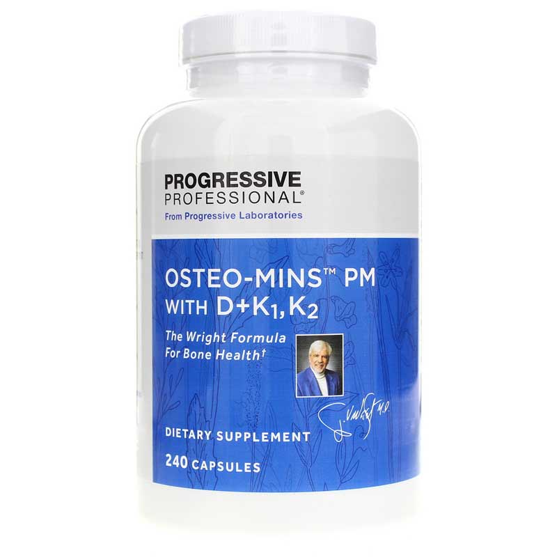 Progressive Labs Osteo-Mins PM with D + K1, K2 240 Capsules