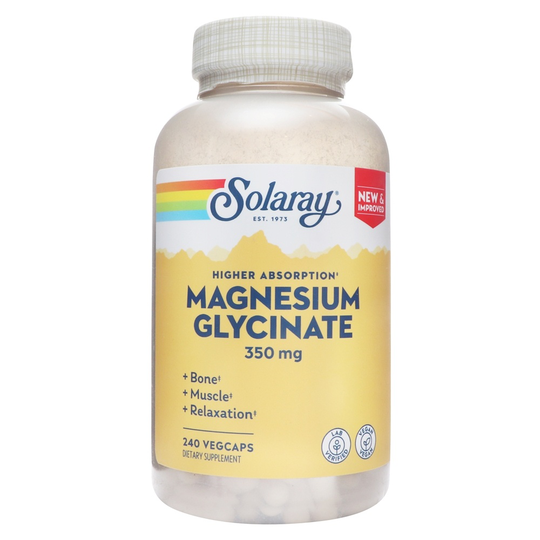Solaray - Magnesium Glycinate Higher Absorption 350 mg. - 240 Veg Capsules