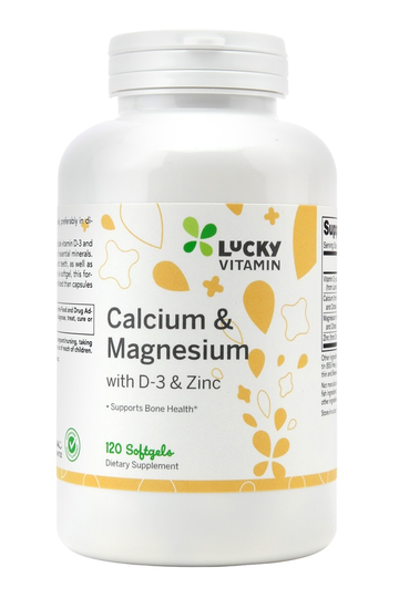 LuckyVitamin - Calcium Magnesium with Vitamin D3 & Zinc - 120 Softgels