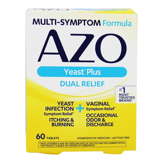 Azo - Yeast Plus Dual Relief Multi-Symptom Formula - 60 Tablets