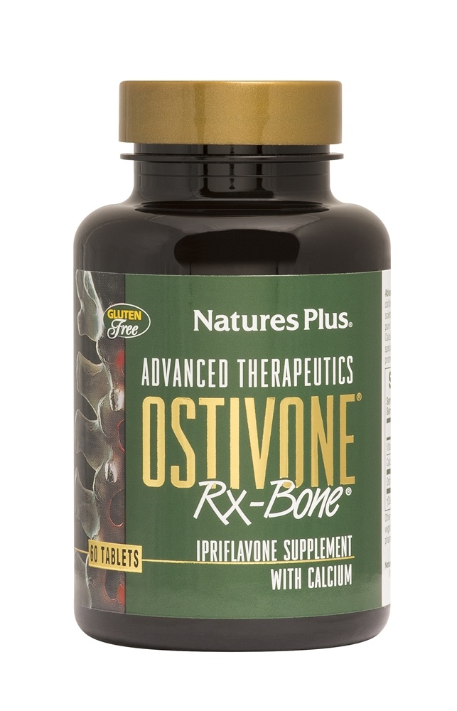 Natures Plus - Ostivone Rx Bone Ipriflavone Supplement with Calcium - 60 Tablets