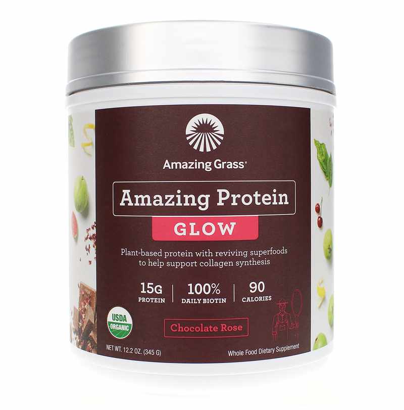 Amazing Grass Amazing Protein Glow Chocolate Rose 12.2 Oz