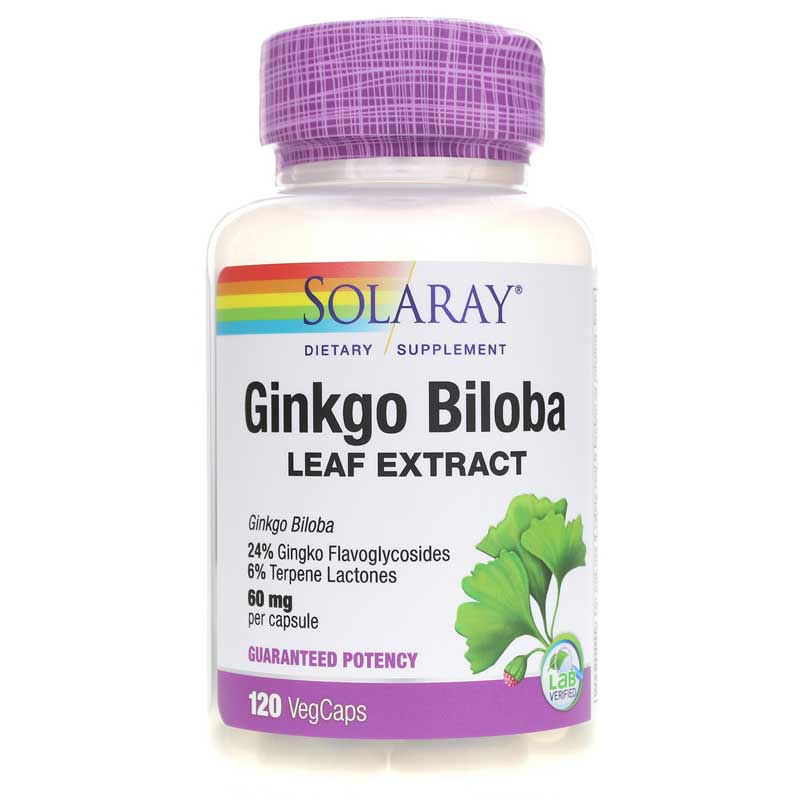 Solaray Ginkgo Biloba Extract 60 Mg 120 Veg Capsules