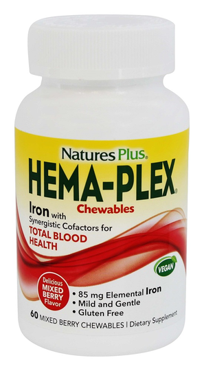 Natures Plus - Hema-Plex Mixed Berry - 60 Chewables