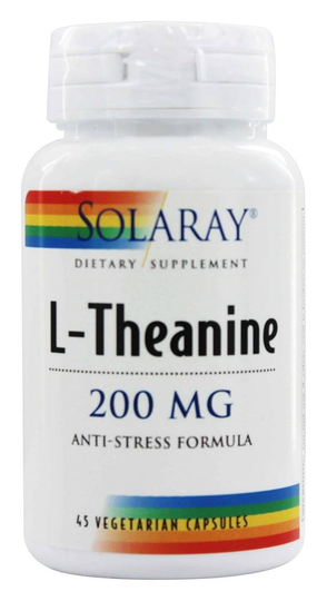 Solaray - L-Theanine Anti-Stress Formula 200 mg. - 45 Vegetarian Capsules