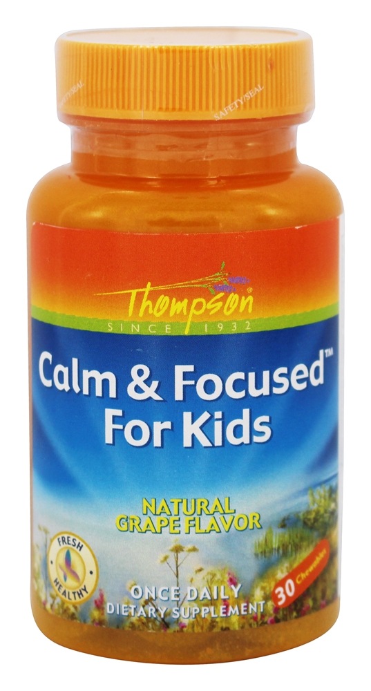 Thompson - Calm & Focused For Kids Natural Grape Flavor - 30 Chewables