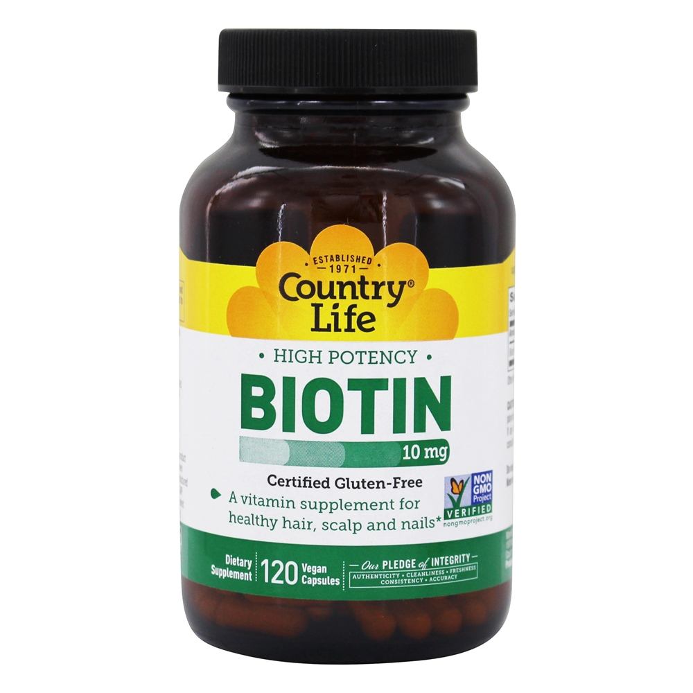 Country Life - Biotin High Potency 10 mg. - 120 Vegetarian Capsules
