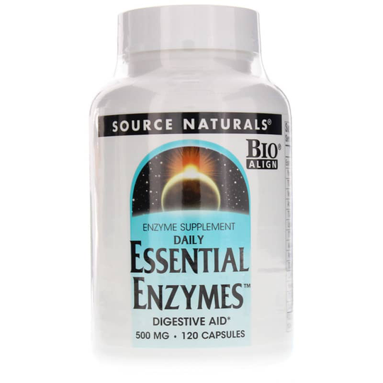 Source Naturals Essential Enzymes 500 Mg, Daily Formula 120 Capsules