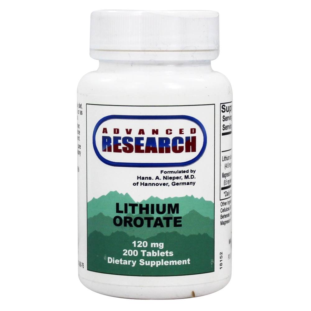 Advanced Research - Lithium Orotate 120 mg. - 200 Tablets 4.6 mg Elemental Lithium