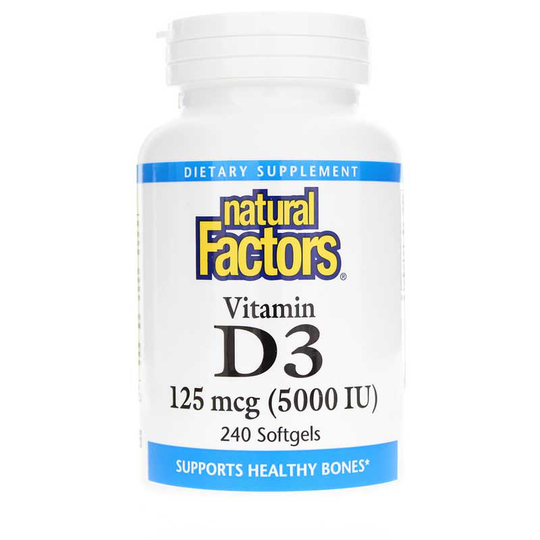 Natural Factors Vitamin D3 5000 IU 240 Softgels