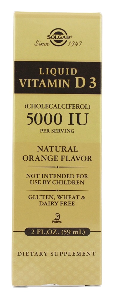 Solgar - Liquid Vitamin D3 Natural Orange Flavor 5000 IU - 2 fl. oz.