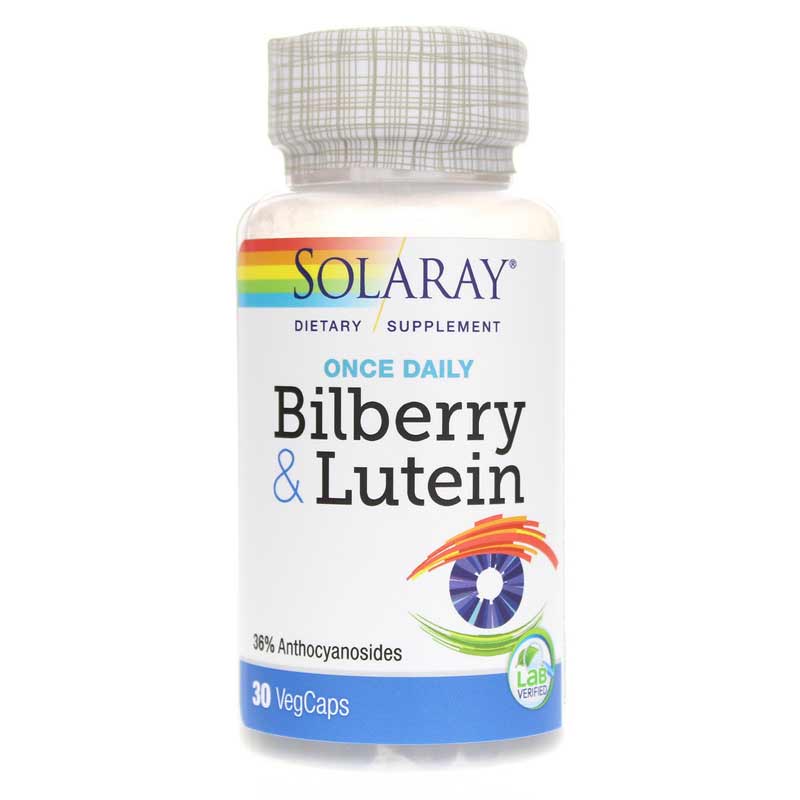 Solaray Bilberry & Lutein One Daily 30 Veg Capsules