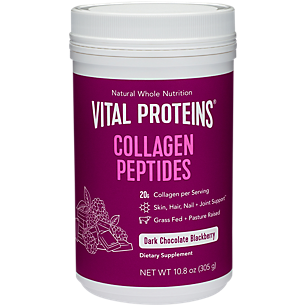 Collagen Peptides Powder - Hair, Skin, Nails & Joint Support - Dark Chocolate Blackberry (10.8 oz. / 10 Servings)